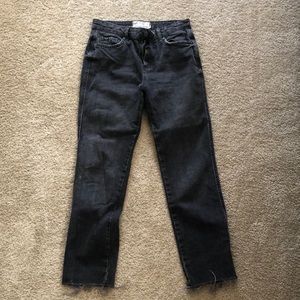 Free People Black Straight Leg Jeans